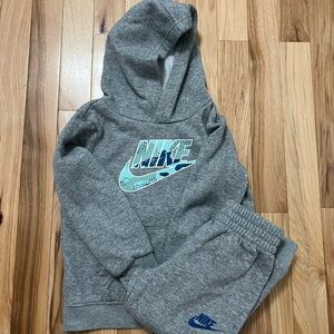 Nike Kids Gray Hoodie and Sweatpants